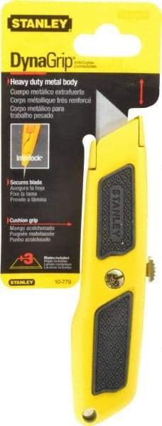 Stanley - Retractable Utility Knife - Plastic with Rubber Grip Handle, 3 Blades Included - Benchmark Tooling