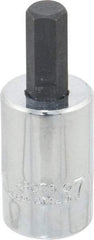 Proto - 3/8" Drive, 7mm Hex Bit Socket - 1-49/64" OAL, 3/4" Bit Length - Benchmark Tooling