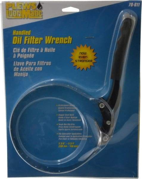 Plews - 5-3/8 to 5-3/4" Diam, Standard Handle Tractor Oil Filter Wrench - Steel, For Use with Filters from 5-3/8 to 5-3/4" - Benchmark Tooling