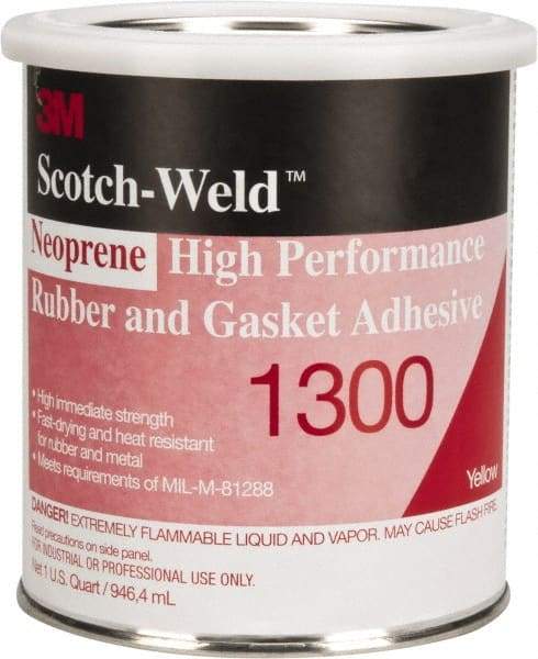 3M - 32 oz Can Yellow Butyl Rubber Gasket Sealant - 300°F Max Operating Temp, 4 min Tack Free Dry Time, Series 1300 - Benchmark Tooling