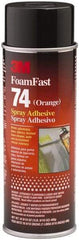 3M - 24 oz Aerosol Orange Spray Adhesive - High Tack, 170°F Heat Resistance, 40 Sq Ft Coverage, Medium Strength Bond, 15 min Max Bonding Time, Flammable, Series 74 - Benchmark Tooling