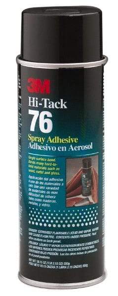 3M - 24 oz Aerosol Clear Spray Adhesive - High Tack, 160°F Heat Resistance, 28 Sq Ft Coverage, High Strength Bond, 10 min Max Bonding Time, Flammable, Series High-Tack 76 - Benchmark Tooling