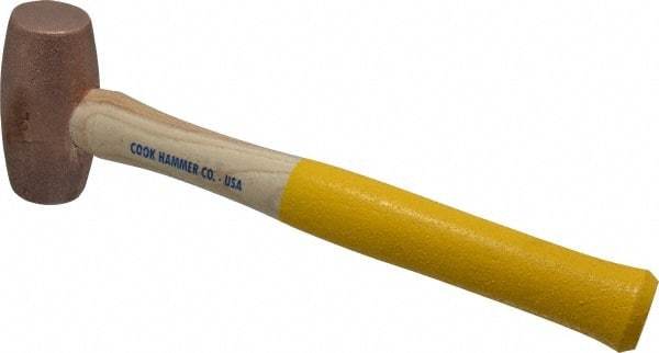 Cook Hammer - 3 Lb Head Nonsparking Mallet - 16" OAL, Wood Handle - Benchmark Tooling