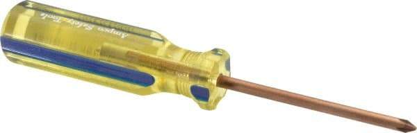 Ampco - #1, 6-1/8" OAL, Nonsparking Phillips Screwdriver - 3" Blade Length, Round Shank, Acetate Handle - Benchmark Tooling