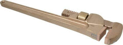 Ampco - 14" Bronze Straight Pipe Wrench - 1-1/2" Pipe Capacity - Benchmark Tooling