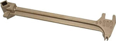 Ampco - 15" Long Aluminum Bronze Drum Plug Wrench - For Use with 22 Different Bungs, Nonsparking - Benchmark Tooling