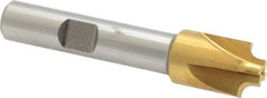 Keo - 3/32" Radius, 1/2" Mill Diam, 4 Flute High Speed Steel Corner Rounding End Mill - Single End, TiN Finish, 1/4" Tip Diam, 2-1/2" OAL, 3/8" Shank Diam - Benchmark Tooling