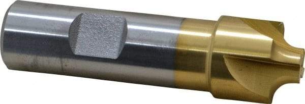 Keo - 3/16" Radius, 7/8" Mill Diam, 4 Flute High Speed Steel Corner Rounding End Mill - Single End, TiN Finish, 3/8" Tip Diam, 3-1/8" OAL, 3/4" Shank Diam - Benchmark Tooling