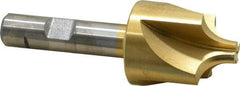 Keo - 3/8" Radius, 1-1/4" Mill Diam, 4 Flute High Speed Steel Corner Rounding End Mill - Single End, TiN Finish, 3/8" Tip Diam, 3-1/2" OAL, 1/2" Shank Diam - Benchmark Tooling