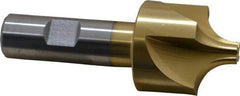 Keo - 1/2" Radius, 1-1/2" Mill Diam, 4 Flute High Speed Steel Corner Rounding End Mill - Single End, TiN Finish, 3/8" Tip Diam, 3-7/8" OAL, 3/4" Shank Diam - Benchmark Tooling
