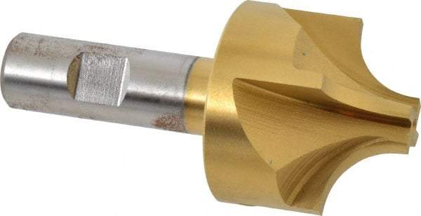 Keo - 5/8" Radius, 1-15/16" Mill Diam, 4 Flute High Speed Steel Corner Rounding End Mill - Single End, TiN Finish, 9/16" Tip Diam, 4" OAL, 3/4" Shank Diam - Benchmark Tooling