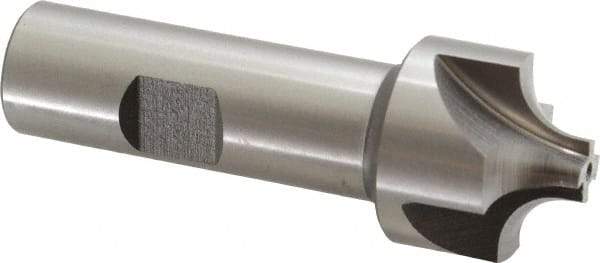 Keo - 8mm Radius, 1-1/8" Mill Diam, 4 Flute High Speed Steel Corner Rounding End Mill - Single End, Uncoated, 3-1/4" OAL, 3/4" Shank Diam - Benchmark Tooling