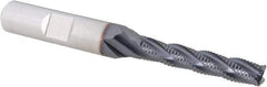 Niagara Cutter - 1/4" Diam, Fine Pitch, 1-1/4" LOC, 4 Flute Cobalt Roughing Square End Mill - TiAlN Finish, 3-1/16" OAL, 3/8" Shank Diam, Single End, Centercutting, 30° Helix - Benchmark Tooling