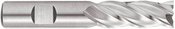 Niagara Cutter - 3/4", 3" LOC, 3/4" Shank Diam, 5-1/4" OAL, 4 Flute, Cobalt Square End Mill - Single End, Uncoated, Spiral Flute, 35° Helix, Centercutting, Right Hand Cut, Right Hand Flute - Benchmark Tooling