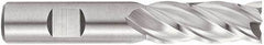 Niagara Cutter - 3/4", 3" LOC, 3/4" Shank Diam, 5-1/4" OAL, 4 Flute, Cobalt Square End Mill - Single End, Uncoated, Spiral Flute, 35° Helix, Centercutting, Right Hand Cut, Right Hand Flute - Benchmark Tooling