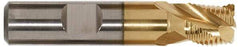 Niagara Cutter - 5/8" Diam, Fine Pitch, 5/8" LOC, 3 Flute Cobalt Roughing Square End Mill - TiCN Finish, 2-7/8" OAL, 5/8" Shank Diam, Single End, Centercutting, 36° Helix - Benchmark Tooling