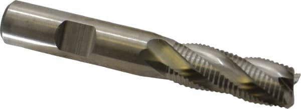 Niagara Cutter - 1/2" Diam, Fine Pitch, 1-1/4" LOC, 4 Flute Cobalt Roughing Square End Mill - Uncoated, 3-1/4" OAL, 1/2" Shank Diam, Single End, Centercutting, 30° Helix - Benchmark Tooling