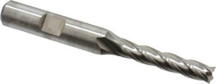 Niagara Cutter - 1/4", 1-1/4" LOC, 3/8" Shank Diam, 3-1/16" OAL, 4 Flute, Cobalt Square End Mill - Single End, Uncoated, Spiral Flute, 30° Helix, Centercutting, Right Hand Cut, Right Hand Flute, Series SPC408 - Benchmark Tooling