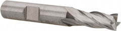 Niagara Cutter - 5/16", 3/4" LOC, 3/8" Shank Diam, 2-1/2" OAL, 4 Flute, Cobalt Square End Mill - Single End, Uncoated, Spiral Flute, 30° Helix, Centercutting, Right Hand Cut, Right Hand Flute, Series SPC408 - Benchmark Tooling