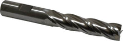 Niagara Cutter - 5/8", 2-1/2" LOC, 5/8" Shank Diam, 4-5/8" OAL, 4 Flute, Cobalt Square End Mill - Single End, Uncoated, Spiral Flute, 30° Helix, Centercutting, Right Hand Cut, Right Hand Flute, Series SPC408 - Benchmark Tooling