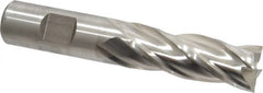 Niagara Cutter - 3/4", 2" LOC, 3/4" Shank Diam, 4-1/4" OAL, 4 Flute, Cobalt Square End Mill - Single End, Uncoated, Spiral Flute, 30° Helix, Centercutting, Right Hand Cut, Right Hand Flute, Series SPC408 - Benchmark Tooling