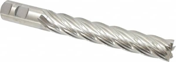 Niagara Cutter - 1", 6" LOC, 1" Shank Diam, 8-1/2" OAL, 6 Flute, Cobalt Square End Mill - Single End, Uncoated, Spiral Flute, 30° Helix, Centercutting, Right Hand Cut, Right Hand Flute, Series SPC408 - Benchmark Tooling