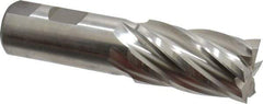 Niagara Cutter - 1-1/8", 2" LOC, 1" Shank Diam, 4-1/2" OAL, 6 Flute, Cobalt Square End Mill - Single End, Uncoated, Spiral Flute, 30° Helix, Centercutting, Right Hand Cut, Right Hand Flute, Series SPC408 - Benchmark Tooling