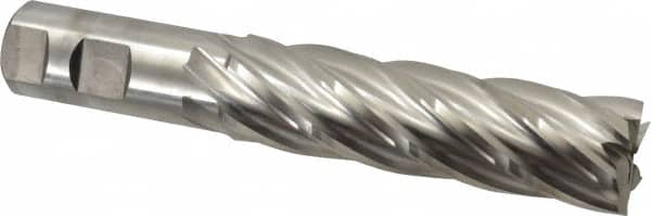 Niagara Cutter - 1-1/8", 4" LOC, 1" Shank Diam, 6-1/2" OAL, 6 Flute, Cobalt Square End Mill - Single End, Uncoated, Spiral Flute, 30° Helix, Centercutting, Right Hand Cut, Right Hand Flute, Series SPC408 - Benchmark Tooling