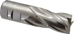 Niagara Cutter - 1-1/4", 2" LOC, 1-1/4" Shank Diam, 4-1/2" OAL, 4 Flute, Cobalt Square End Mill - Single End, Uncoated, Spiral Flute, 30° Helix, Centercutting, Right Hand Cut, Right Hand Flute, Series SPC408 - Benchmark Tooling
