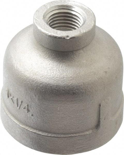 Merit Brass - 1 x 1/4" Grade 304 Stainless Steel Pipe Reducer Coupling - FNPT x FNPT End Connections, 150 psi - Benchmark Tooling