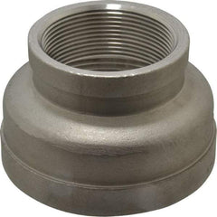 Merit Brass - 3 x 2" Grade 304 Stainless Steel Pipe Reducer Coupling - FNPT x FNPT End Connections, 150 psi - Benchmark Tooling