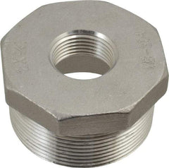Merit Brass - 2 x 3/4" Grade 304 Stainless Steel Pipe Hex Bushing - MNPT x FNPT End Connections, 150 psi - Benchmark Tooling