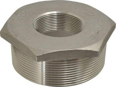 Merit Brass - 4 x 2" Grade 304 Stainless Steel Pipe Hex Bushing - MNPT x FNPT End Connections, 150 psi - Benchmark Tooling