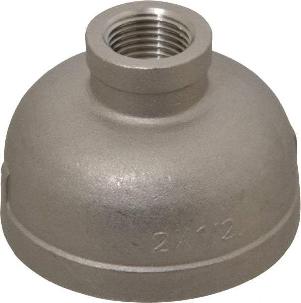 Merit Brass - 2 x 1/2" Grade 316 Stainless Steel Pipe Reducer Coupling - FNPT x FNPT End Connections, 150 psi - Benchmark Tooling
