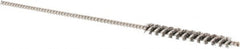 Brush Research Mfg. - 1/8" Diam Helical Stainless Steel Tube Brush - Single Spiral, 0.003" Filament Diam, 1" Brush Length, 3" OAL - Benchmark Tooling