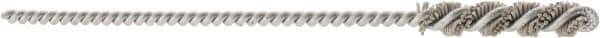 Brush Research Mfg. - 0.206" Diam Helical Nylon Tube Brush - Single Spiral, 0.018" Filament Diam, 1" Brush Length, 4" OAL, 0.097" Diam Steel Shank - Benchmark Tooling