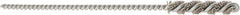 Brush Research Mfg. - 0.206" Diam Helical Nylon Tube Brush - Single Spiral, 0.018" Filament Diam, 1" Brush Length, 4" OAL, 0.097" Diam Steel Shank - Benchmark Tooling