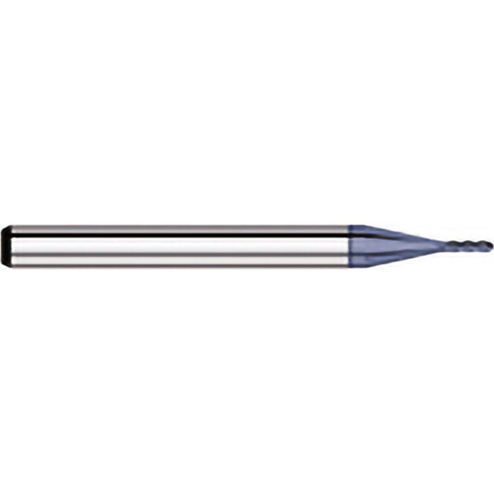 Titan USA - Ball End Mills; Mill Diameter (mm): 2.60 ; Mill Diameter (Decimal Inch): 0.1020 ; Number of Flutes: 4 ; Length of Cut (Decimal Inch): 0.3060 ; Material: Solid Carbide ; Overall Length (Inch): 1-1/2 - Exact Industrial Supply