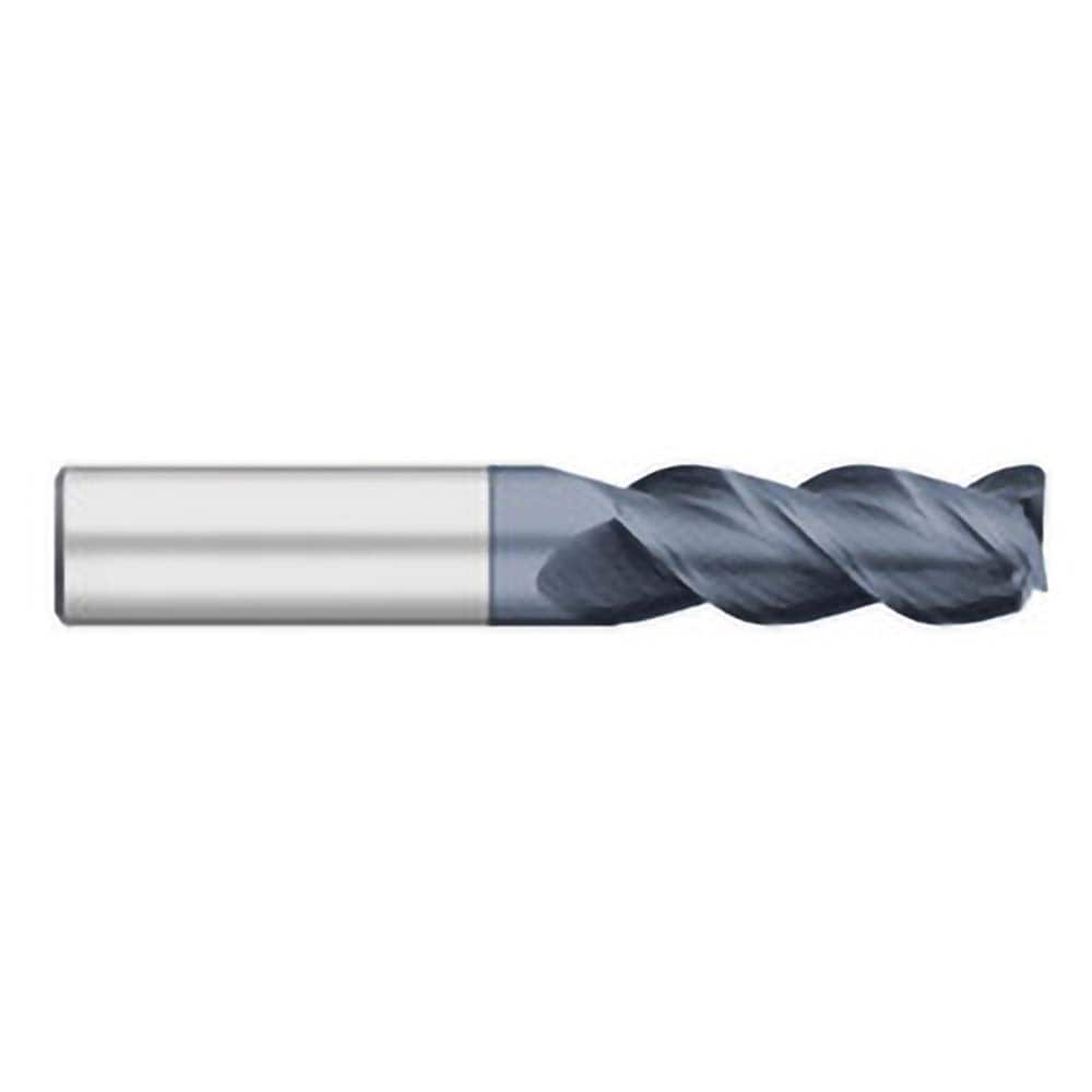 Corner Radius End Mill: 1/8″ Dia, 1/2″ LOC, 0.01″ Radius, 3 Flutes, Solid Carbide 1-1/2″ OAL, 1/8″ Shank Dia, 45 ° Helix, AlTiN Coated, Corner Radius End, Centercutting