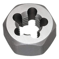 Titan USA - Hex Rethreading Dies; Thread Size: 9/16-12 ; Hex Size (Inch): 1-1/16 ; Material: Carbon Steel ; Thread Direction: Right Hand ; Thread Standard: UNC ; Thickness (Inch): 1/2 - Exact Industrial Supply