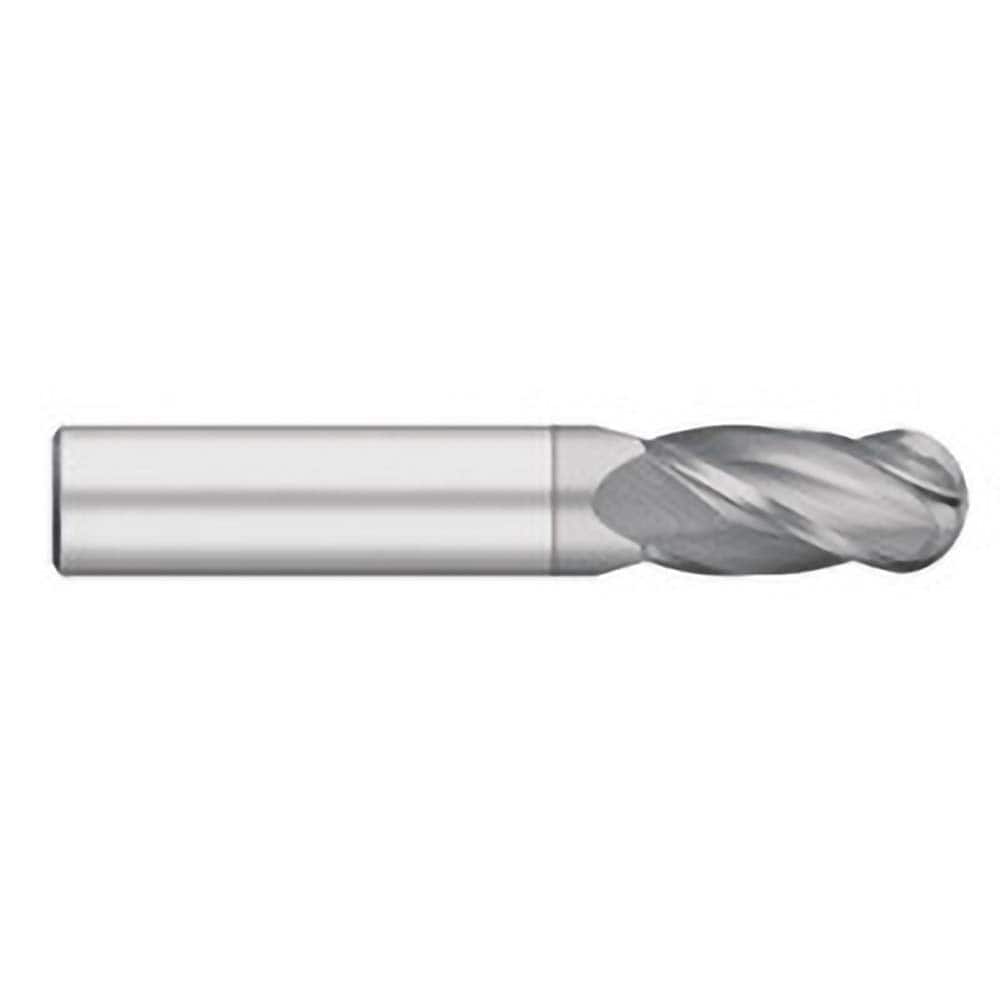 Titan USA - Ball End Mills; Mill Diameter (Decimal Inch): 0.0313 ; Number of Flutes: 4 ; Length of Cut (Inch): 1/8 ; Length of Cut (Decimal Inch): 0.1250 ; Material: Solid Carbide ; Overall Length (Inch): 1-1/2 - Exact Industrial Supply