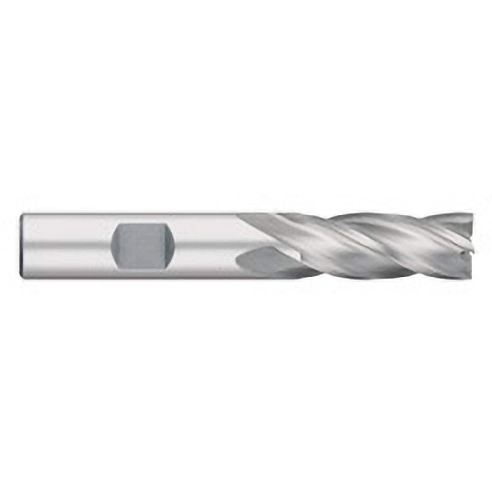 Square End Mill: 5/16'' Dia, 3/4'' LOC, 3/8'' Shank Dia, 2-1/2'' OAL, 4 Flutes, Cobalt Single End, Uncoated, Upcut Flute, 30 ° Helix, Centercutting, RH Cut, RH Flute