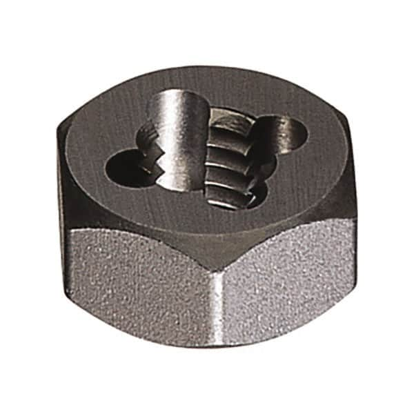 Vermont Tap & Die - 5/8-11 UNC Thread, 1-1/4" Hex, Right Hand Thread, Hex Rethreading Die - Carbon Steel, 5/8" Thick, Series 280 - Exact Industrial Supply