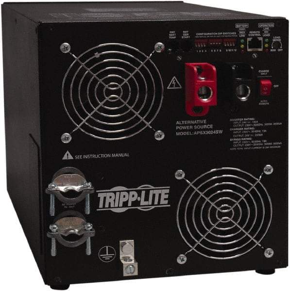 Tripp-Lite - Hardwire Connection, 24 VDC Input, 230 Output, 6,000 Peak Wattage, Surface Mount Power Inverter - 8.9" Wide x 10.08" Deep x 10-2/25" High, 3,000 Watt Continuous Output Power, Fan Cooled - Benchmark Tooling