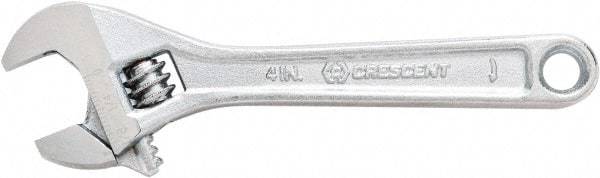 Crescent - 1-1/2" Jaw Capacity, 12" Standard Adjustable Wrench - Steel, Chrome Finish, 12" OAL - Benchmark Tooling