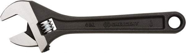 Crescent - 1/2" Jaw Capacity, 4" Standard Adjustable Wrench - Steel, Black Finish, 4" OAL - Benchmark Tooling