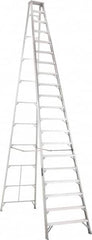 Louisville - 19 Steps, 20' High, Type IA Rating, Aluminum Step Ladder - 300 Lb Capacity, 43-3/4" Base Width - Benchmark Tooling