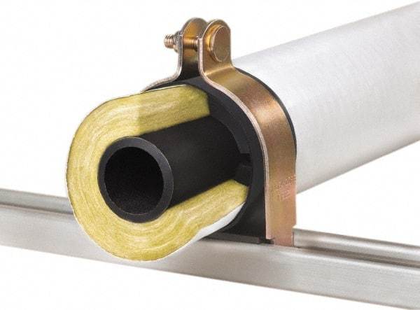 Klo-Shure - 3/4" Pipe, Zinc Plated Steel Strut Mount Insulation Coupling - Trivalent Zinc & Yellow - Benchmark Tooling