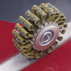 3M - 2-1/8" Diam, Tungsten Carbide Unmounted Flap Wheels - 1/2" Hole, 2" Wide, Nonwoven & Coated, Very Coarse Grade - Benchmark Tooling