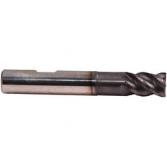 Emuge - 3mm Diam, 5mm LOC, 3 Flute Solid Carbide Roughing & Finishing End Mill - TiAlN Finish, 57mm OAL, 6mm Shank Diam, Weldon Shank, 45° Helix, Long Length - Benchmark Tooling